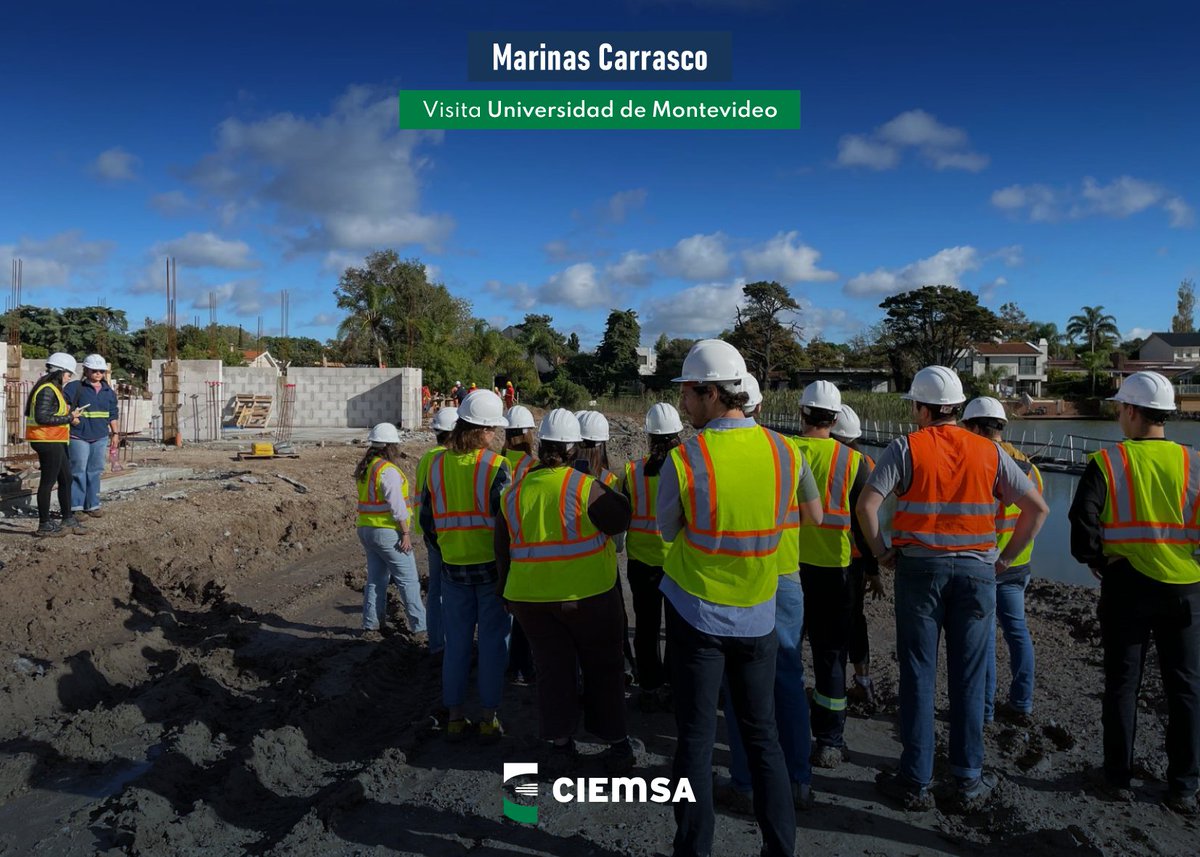 El pasado 4 de abril, los estudiantes de 4to año de Ingeniería Civil de la @UnivMontevideo realizaron una visita a la obra Marinas Carrasco 🙌🏻. #EquipoCiemsa #HacerQueLasCosasSucedan