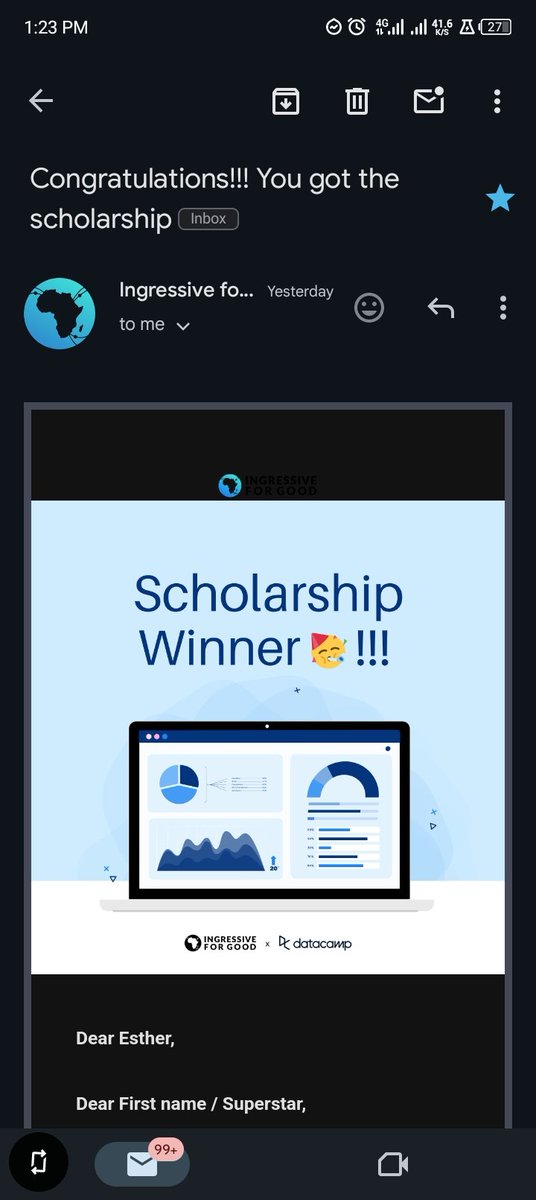 abisola_bola's tweet photo. @AdoraNwodo I desperately require a laptop to allow me maximize this DS scholarship, it's been tough studying on my phone and I really hope that I get the chance to win 1 of the 4 laptops tomorrow. Thank you @AdoraNwodo https://t.co/jRN3uvkarx