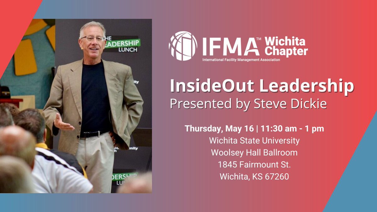 Come receive several tools you take away and apply to your personal and professional life on May 16. Steve will talk about how we can impact our own leadership and also with the organizations we serve. ifma-wichita.ticketleap.com/ifma-wichita-s… #facilitymanager