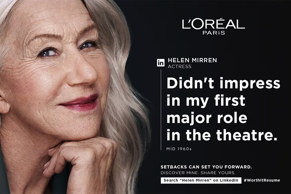 📌 8 de 10 mujeres siente más presión por evitar el fracaso que los hombres. (KPMG)

De esta forma L'Oréal anima a las mujeres a compartir sus fracasos en LinkedIn  y ha empezado a hacerlo con sus “celebrities”.

#Marketing #MarketingResponsable #MarketingConsciente