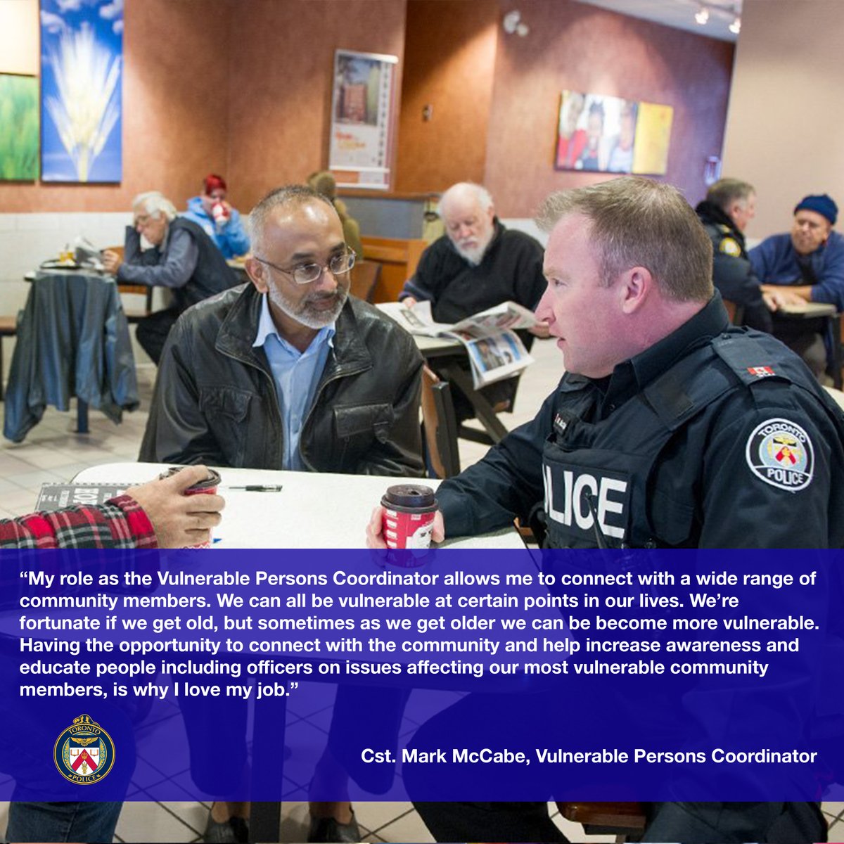 Meet Constable Mark McCabe, your Vulnerable Persons Coordinator. He helps increase awareness and educate seniors and vulnerable persons in the community on policing and works with divisions on issues affecting the city's vulnerable population.