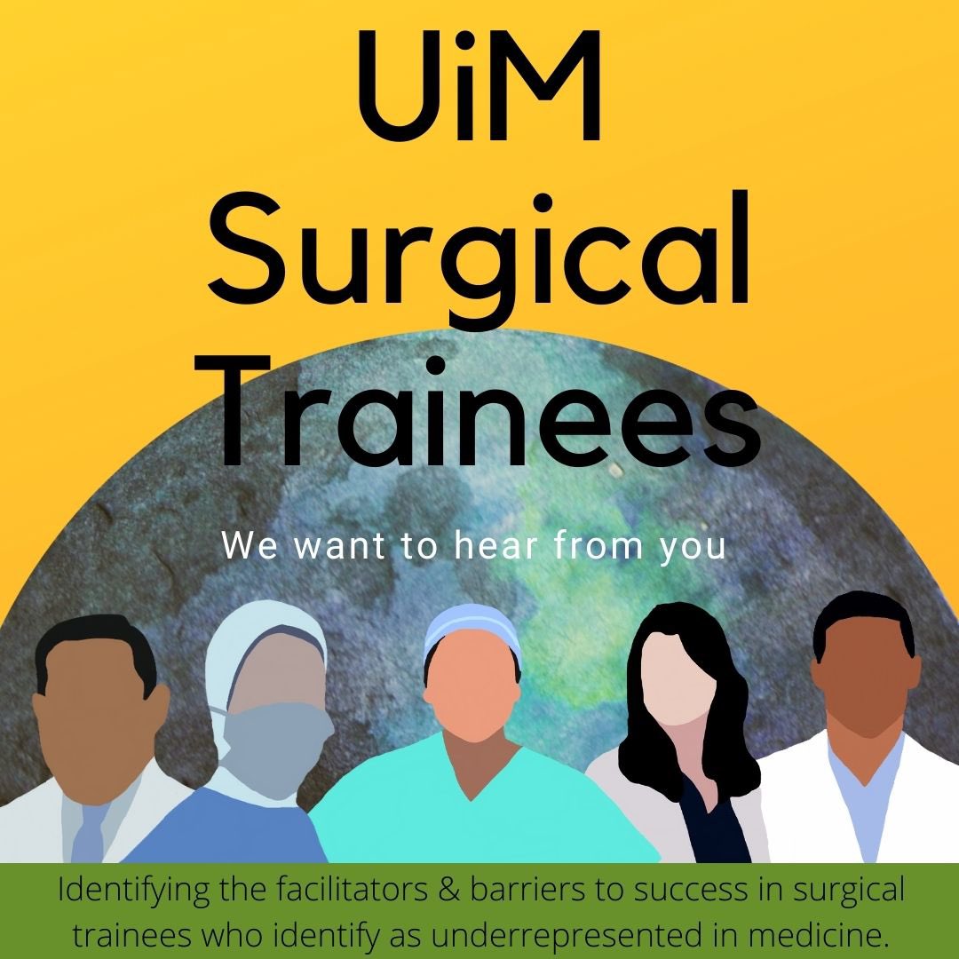 ❇️ Surgical residents &amp; fellows who identify as Underrepresented in Medicine: we want to hear from you 🗣

📍We’re conducting a research study about factors contributing to your success &amp; challenges faced

🙏🏼Giftcard for your time

🔗Click link 4 more info
redcap.link/URMSurvey