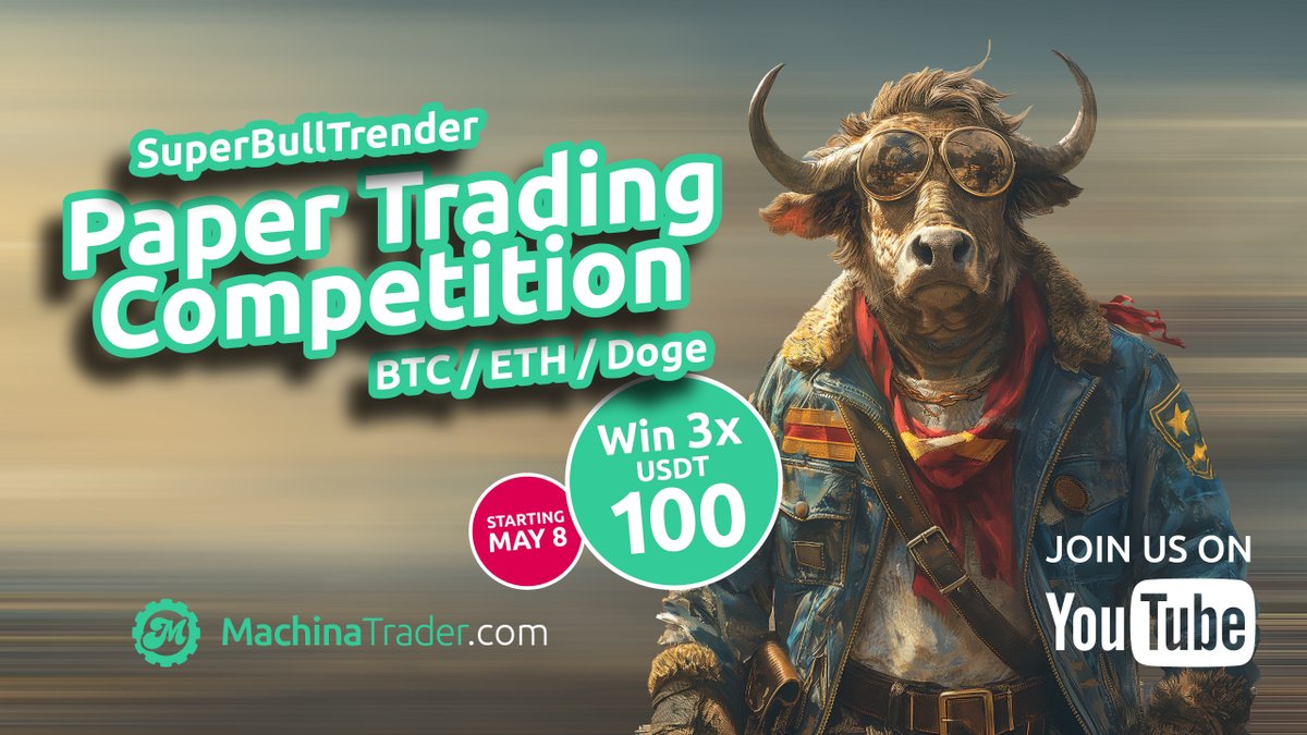 In anticipation of certified Live Trading on MachinaTrader, we're excited to unveil our Paper Trading competition. Secure a chance to win one of three $100 USDT prizes by showcasing the best strategy performance in #BTC,#ETH, or #DOGE. Get started with MachinaTrader now!…