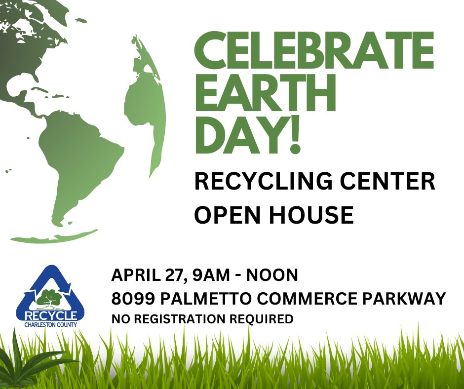 Join us on Saturday, April 27 from 9am - noon to celebrate Earth Day! ♻️Recycling Center open house. ♻️FREE on-site document shredding. #ChsCounty residents only. ♻️Bring plastic bags, leave with a reusable tote! News release: charlestoncounty.org/news/2024/4842… #ChsNews #EarthDay