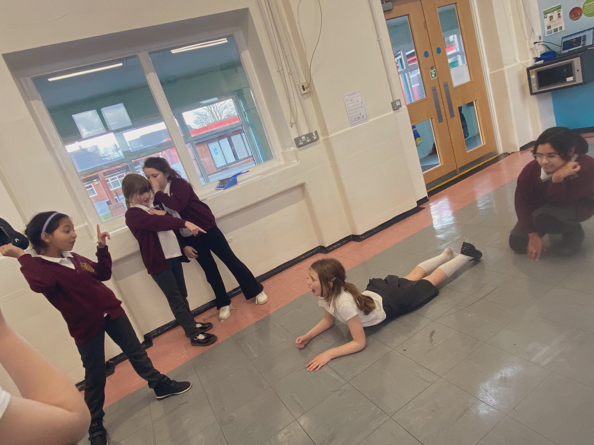 Drama club session 2 after school. Tonight we focused on levels, emotion, facial expression and thinking about our audience. Each group were given the same word ‘whispers’ and created their own freeze-frame to show how they interpreted it. We are very impressed. #dramaclub 🎬✨