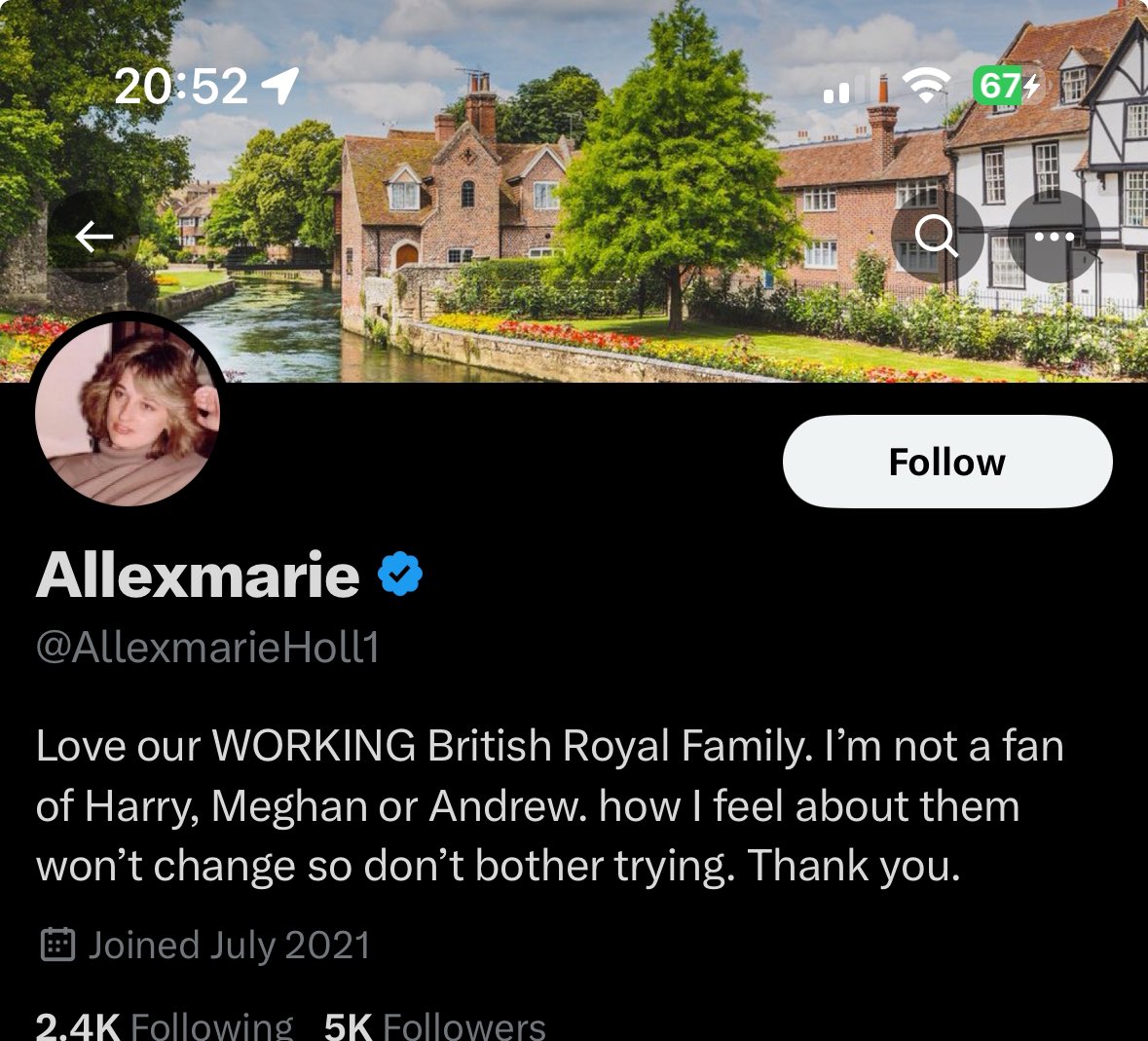 A lot of you are following this alleged royal who names Harry and Meghan in their bio but not the actual working royals.