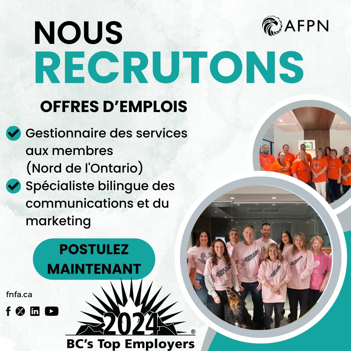 Nous recrutons : joignez l’équipe de l’AFPN dès aujourd’hui ! Postulez maintenant et contribuez à créer un avenir meilleur ! 🔗 nationtalk.ca/job/member-ser… 🔗 nationtalk.ca/job/bilingual-… #AFPN #PlusFortsEnsemble #Recrutement #Emplois #ÉconomieAutochtone