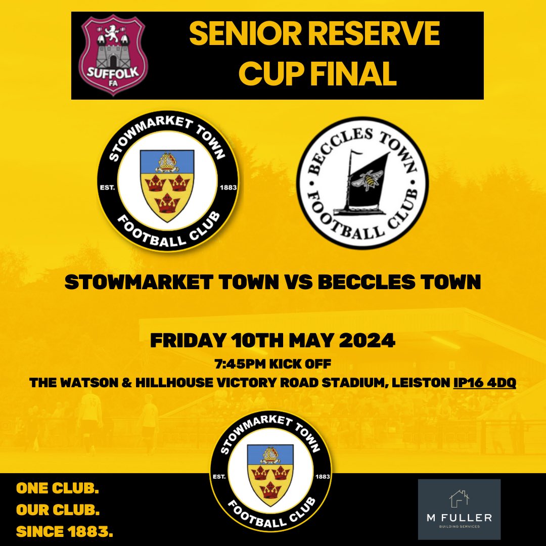 🚌 Book your seat on the coach to watch our U23’s in the Senior Reserve Cup Final! stowmarkettownfc.co.uk/coach-to-senio…