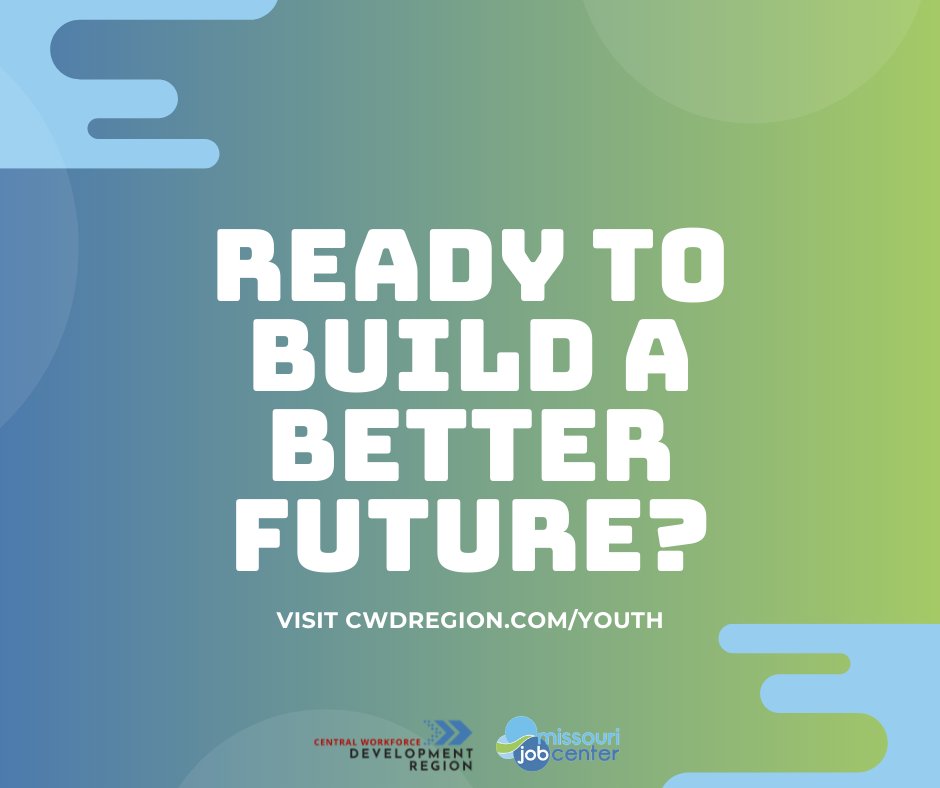 Are you ready to build a better future? If your answer is yes, we want to help make that happen! 

Learn more today at cwdregion.com/youth or visit the Job Center today! 

#mojobs #youthjobs #futurejobs #summerjobs