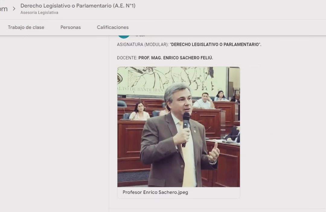 itslhcdparaguay's tweet photo. [#Lunes] #Clase_2 de la asignatura de #Derecho_Legislativo_o_Parlamentario, de la carrera técnica de #Asesoría_Legislativa (Cohorte 2022-2024) del #ITSL_HCD, bajo la modalidad semipresencial. Docente: Prof. Mag. #Enrico_Sachero.

#ITSL_7Años_ProfesionalizandoLaLaborLegislativa https://t.co/q46dNhhinA