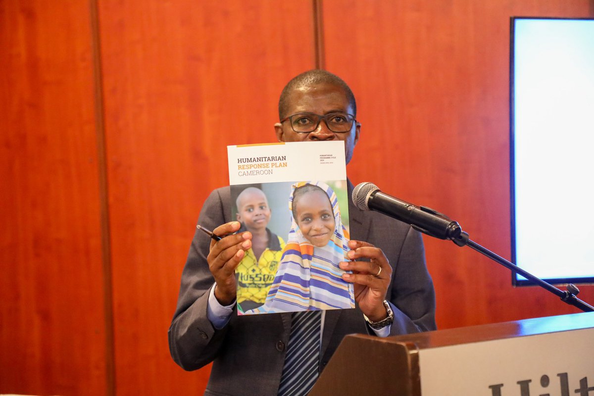 UN_Cameroon's tweet photo. The 2024 Humanitarian Response Plan for 🇨🇲 was jointly launched today with the Gov’t, humanitarian partner organizations &amp; donors. 

Humanitarian partners require US$ 371.4 million to provide life-saving assistance &amp; protection to 2.3 million vulnerable people.

#InvestInHumanity https://t.co/K8z1JVM0aI