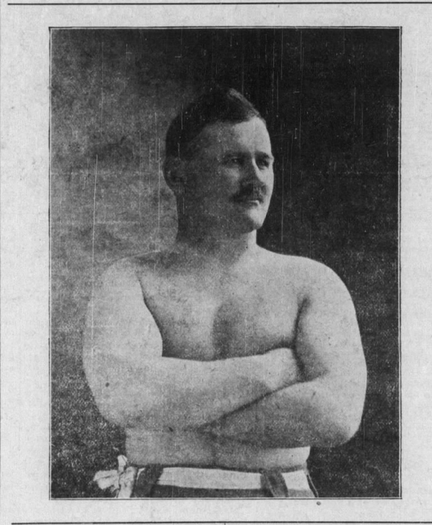 It's always nice to find new (to me) photos of Evan 'The Strangler' Lewis. This was from 1899, when he was essentially retired and giving exhibitions in his home state of Wisconsin. Photo from the 5/18/1899 Marshfield News & Wisconsin Hub.