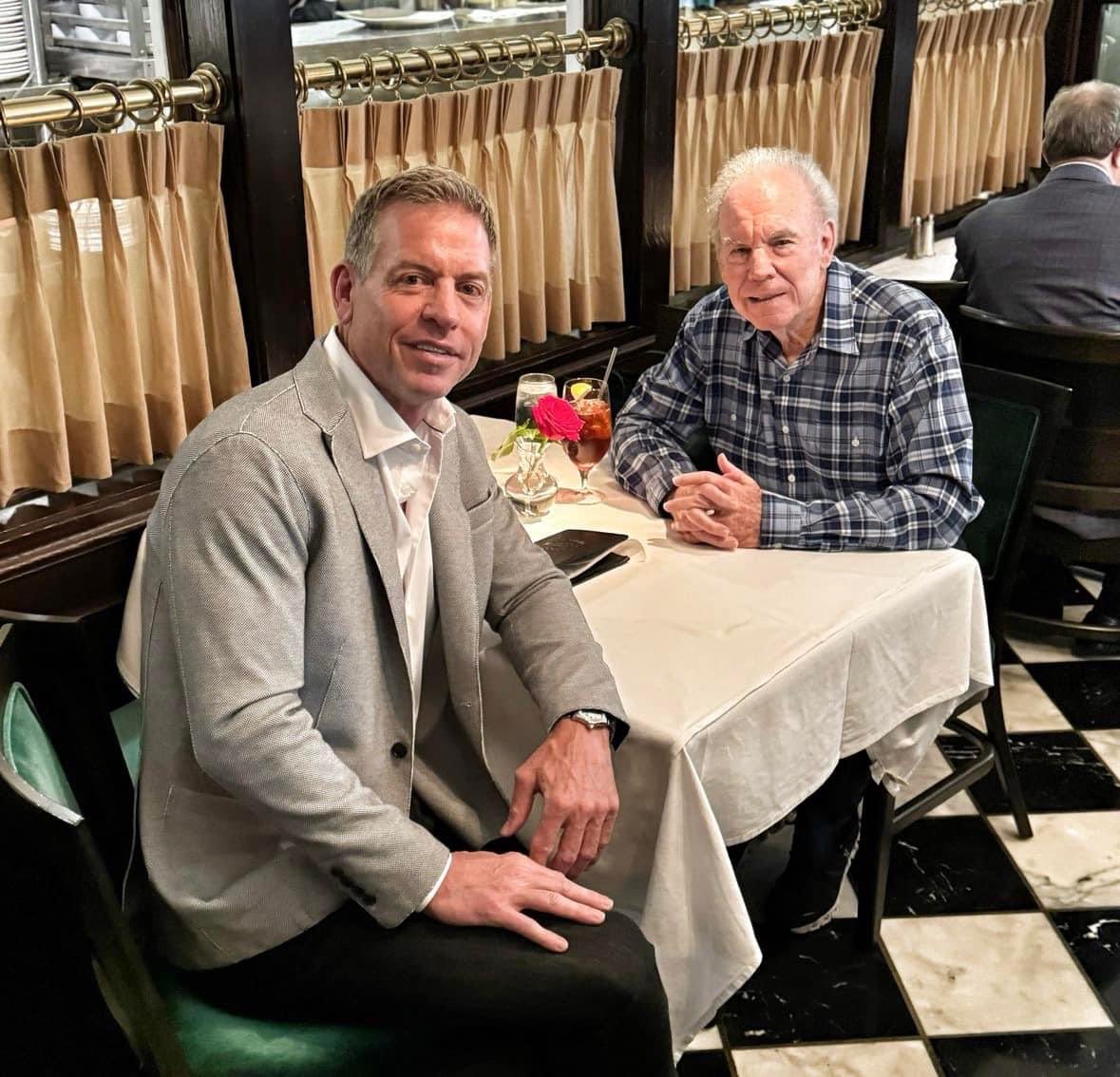Troy Aikman has posted this picture with the great Roger Staubach with the caption: “Lunch With My Idol”. Both Cowboys & NFL Legends! #Cowboys