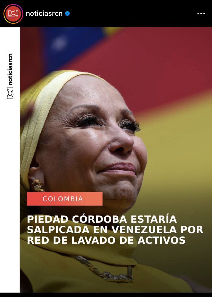 JotaPeHernandez's tweet photo. ⚠️ATENCIÓN!! Se conoció vía @NoticiasRCN que la fallecida Piedad Córdoba estaría SALPICADA en Venezuela por la gigantesca RED DE LAVADO de Aroch Mugrabi https://t.co/Is1MJBeawS https://t.co/SOGtVZYu0h