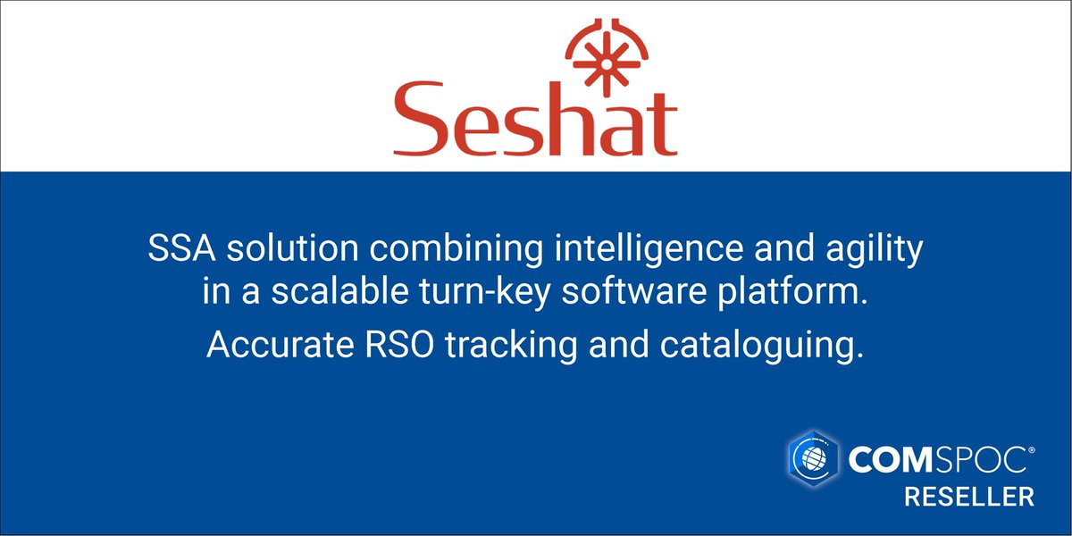 🚀🌟 Partner Spotlight: Seshat Space Corp. is a key partner and reseller for COMSPOC. Specializing in #space and #defense, they distribute our #SSA Suite, an unparalleled solution known for its accuracy in real-time tracking of Resident Space Objects (RSOs), to government clients