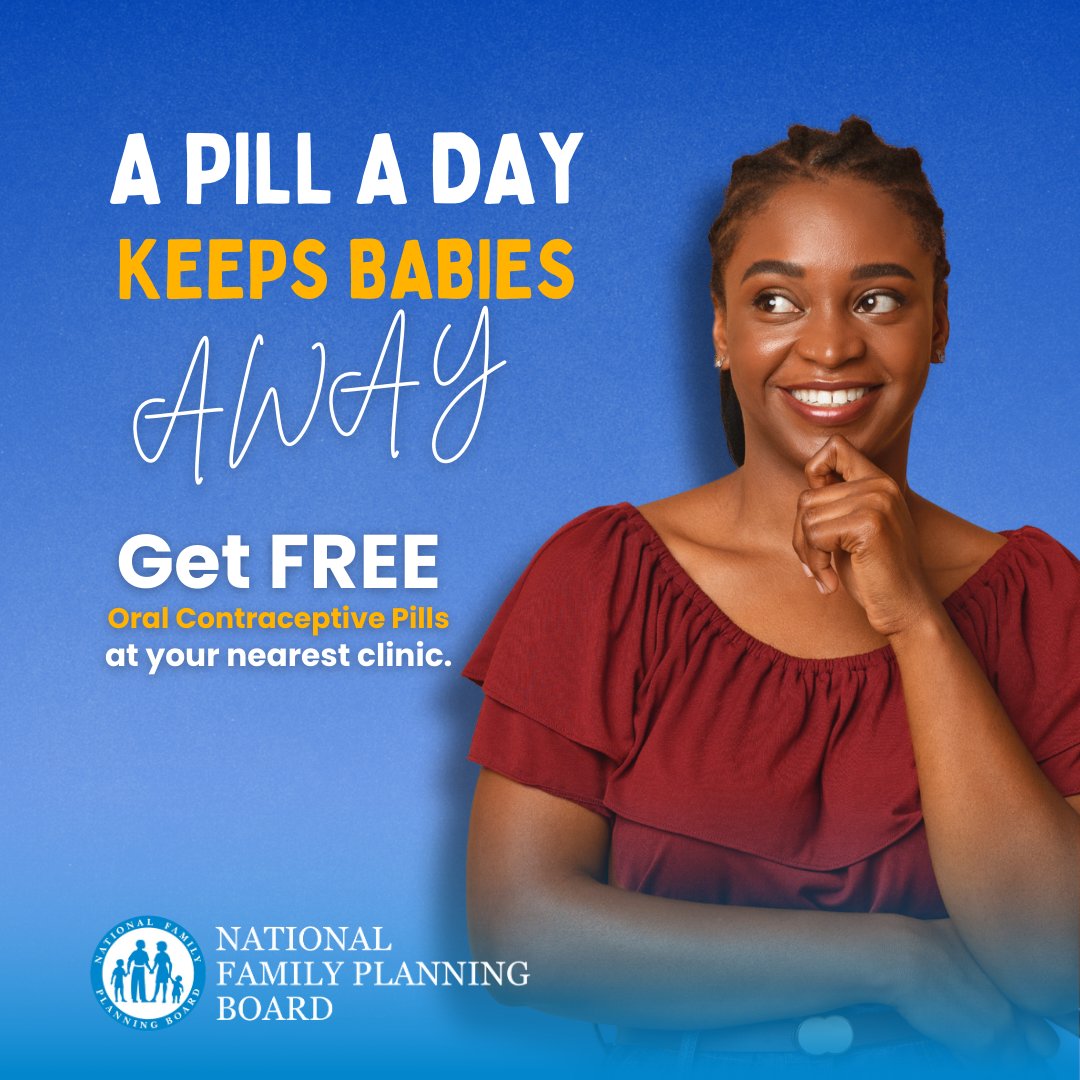 Taking your contraceptive pill every day lowers your chance of getting pregnant. ​

​Mek sure you tek the pill on time. Get FREE contraceptive pills at your nearest clinic. ​

​#NFPBJamaica #Contraceptives #buildingjamaica