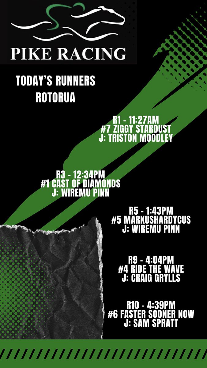 We have five runners heading over to Rotorua today. Good luck to all connections 🐎🐎🐎🐎🐎