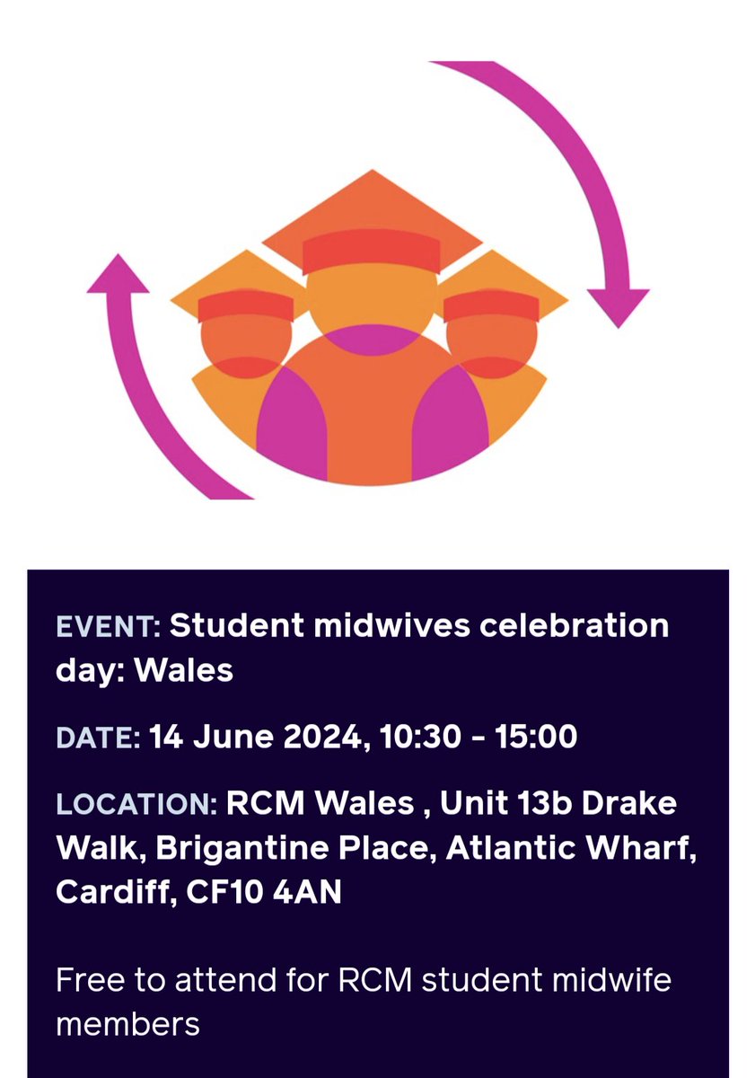 So excited to have the opportunity to book on and attend this wonderful celebration in my final year of studies! I cannot wait to meet my current students from sister universities and my future colleagues. 
#RCMWales #studentmidwife #futureofmidwifery