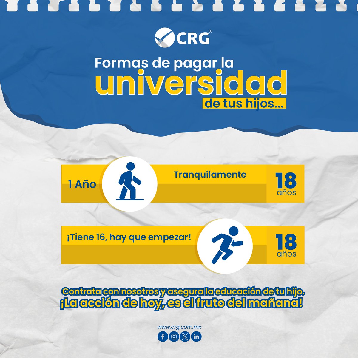 🎓 ¡Garantiza el futuro brillante de tus hijos con un seguro de educación! 💼 Con cada paso que dan hacia el éxito, asegúrate de que su camino esté protegido. 

🛡️ Invierte en su mañana hoy mismo. 

#ProtegeSuFuturo #EducaciónSegura 📚
