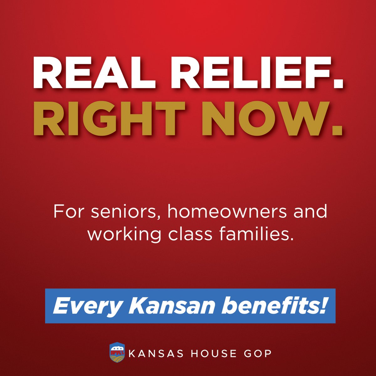 The only thing the legislative tax relief bill (unanimously supported in the House) needs now is a signature from the Governor. What is she waiting for? Let her know you're ready for real tax relief now!

#ksleg