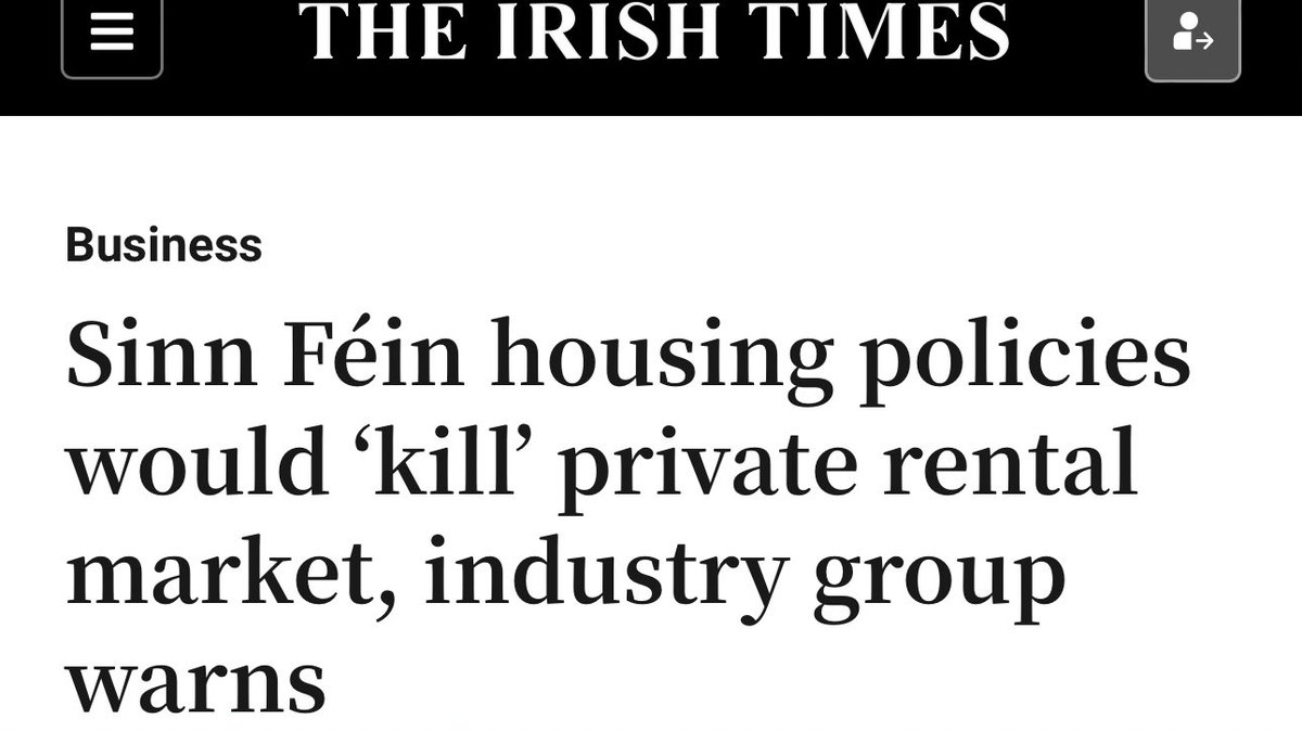 The correct headline is: Sinn Fein housing policies would “kill” vulture fund profiteering says lobby group for vulture funds.