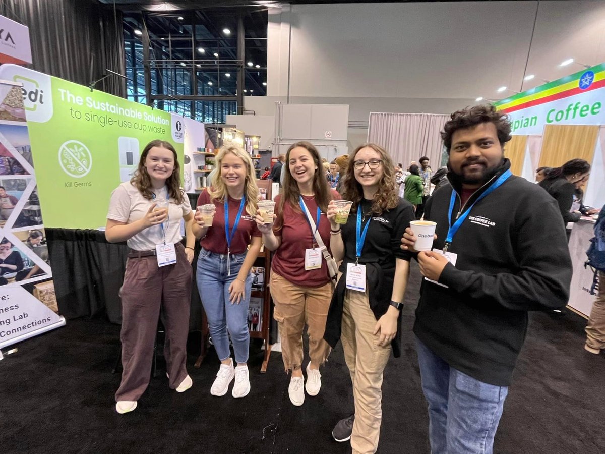 This past weekend, members of the @ncccoffeelab and @NCCEnactus attended the @SpecialtyCoffee Expo at @McCormick_Place. Attracting visitors from over 65 countries, students had the opportunity to share The Coffee Lab’s mission and attended sessions led by industry experts. 📝☕️