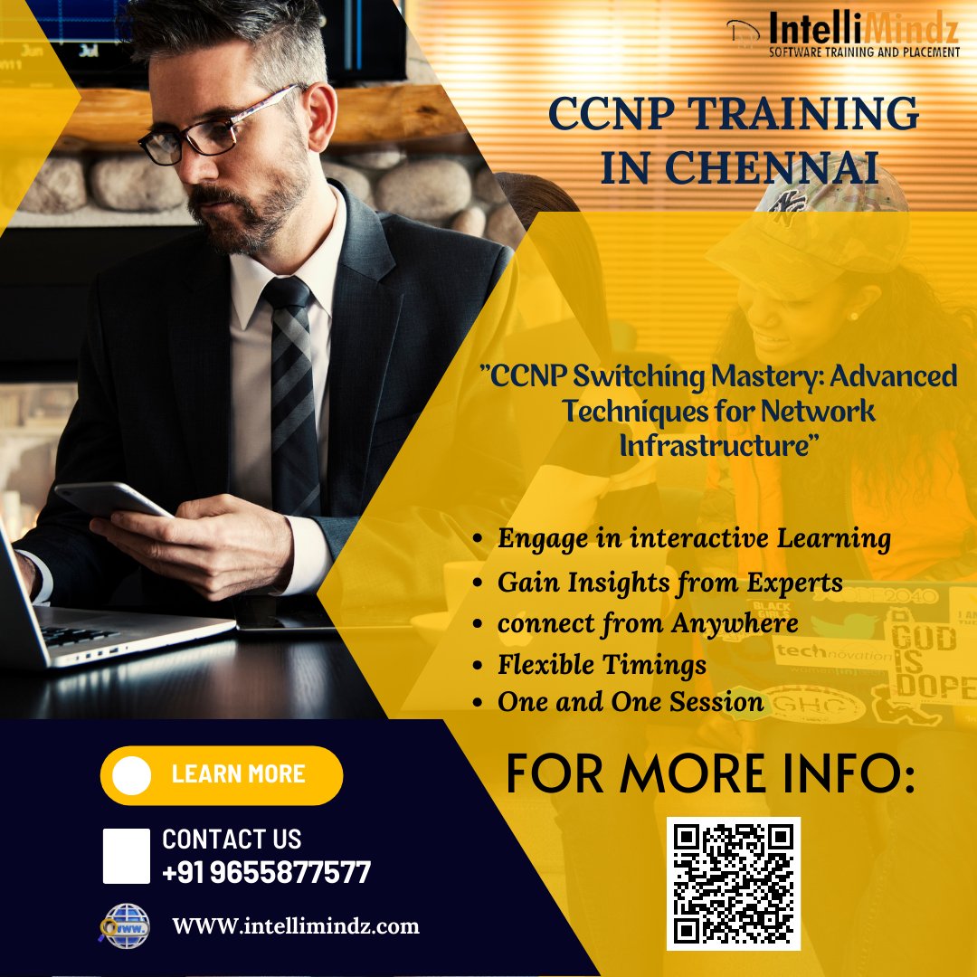 intellimindz_in's tweet image. " Elevate your networking game with our comprehensive CCNP Training Course! join the elite league of certified networking professionals. Are you ready to level up? Enroll now🪩 bit.ly/3uiUq3S
#CCNPTraining
#CiscoCertification
#NetworkProfessional
#ITTraining
#course