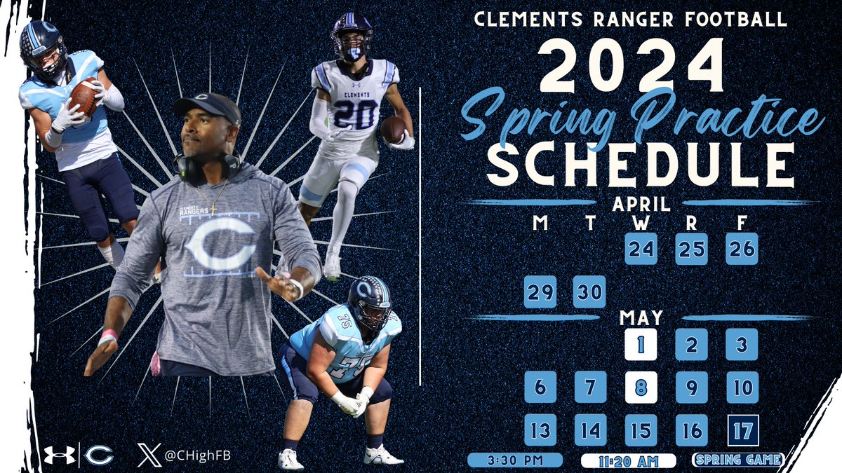 Spring ball is just around the corner and we are READY!
College coaches, come on through and see what <a href="/CHighFB/">Clements Football</a> is doing this year!
#LetsRide #RangerPride #RecruitTheRangers