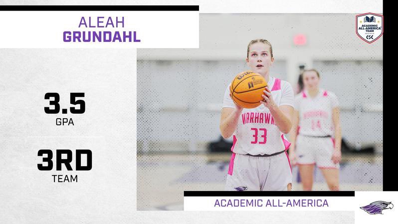 Congratulations to Aleah Grundahl who has been named an Academic All-American by College Sports Communicators. We are so proud of you!! #PoweredByTradition || #d3hoops