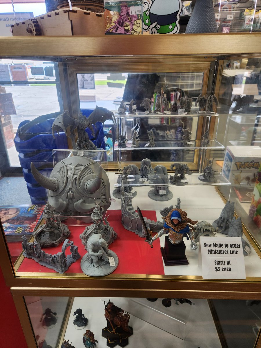 In case you missed it, 
We 3d print on demand! We have Files available and will print files you provide! 
Ever wanted to print that custom character from heroforge? Get it with us!