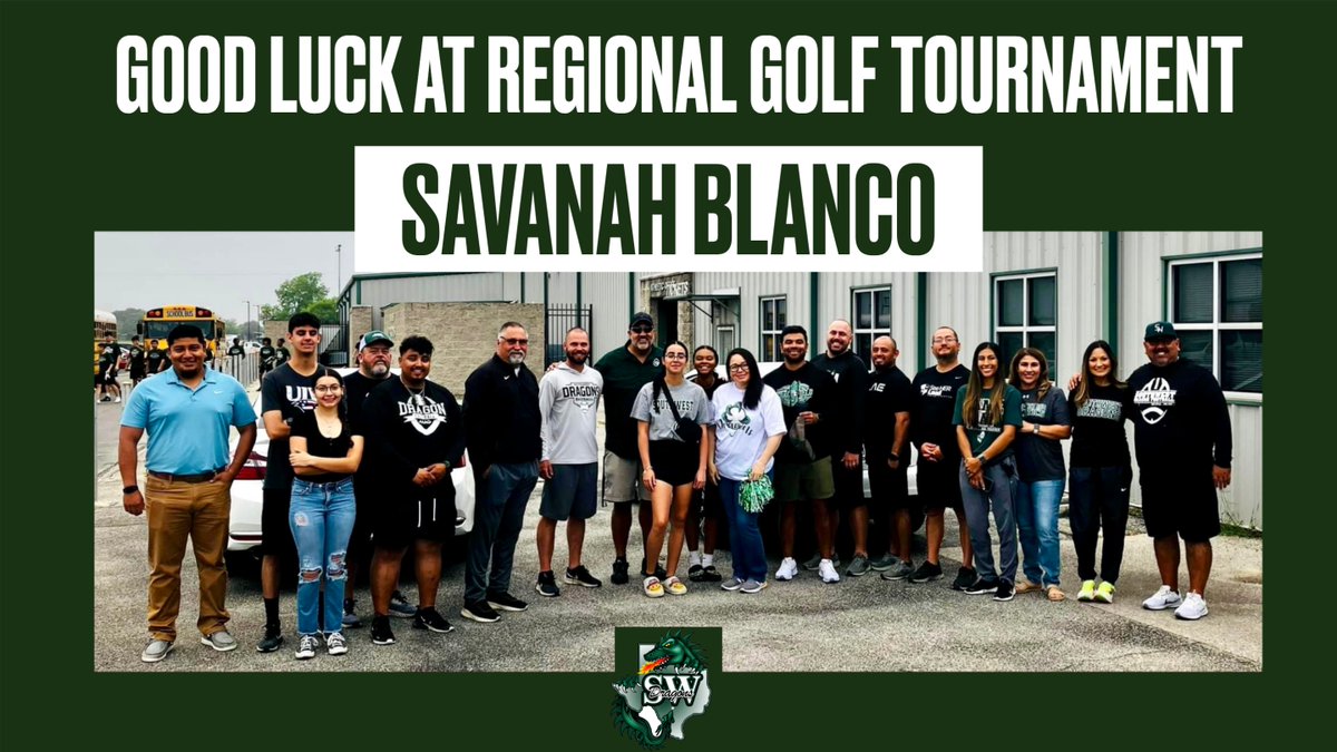 BEST of LUCK to our District 28-5A Golf Champion, Savanah Blanco, at the Region IV-5A Regional Golf Tournament at Champion Lakes Golf Course in McAllen!

#WeAreSW