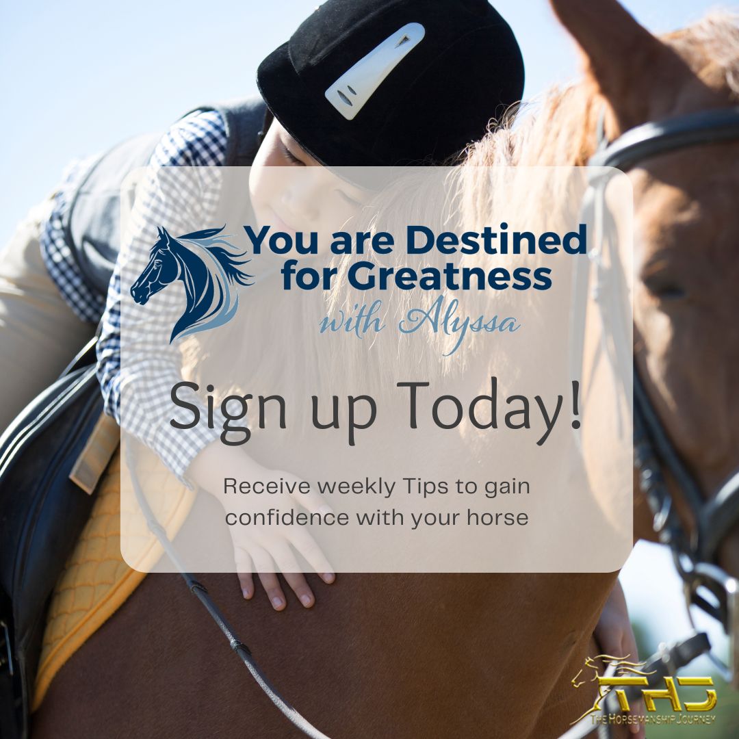 We're here to support you and offer a shame-free environment where you can feel comfortable at any stage of your journey.

Get started by signing up for Free Tips with Alyssa thehorsemanshipjourney.com/media/destined…

#thj  #chasinit  #cuonthejourney #selfworthjourney  #horselife