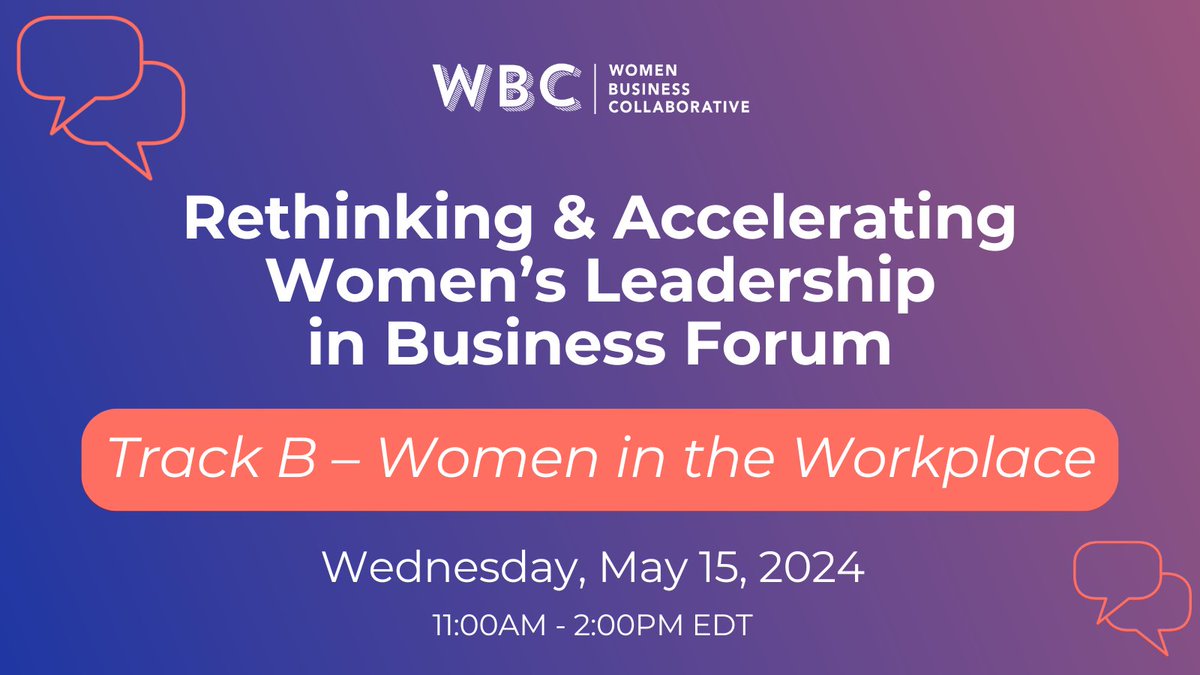 On May 15, WBC is hosting 'Rethinking & Accelerating Women's Leadership in Business Forum.' The forum features 3 tracks. Join us for Track B of the virtual forum for discussions regarding Entrepreneurs Building Business, Women CEOs, and Women on Boards events.hubilo.com/rethinking-and…
