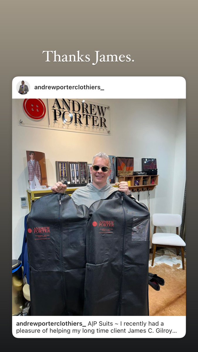 AndrewTPorter's tweet photo. I  had the pleasure of helping my long time client James find the perfect wardrobe for his busy professional life by adding a few new pieces to his wardrobe, ensuring a perfect fit and touch of personalized style. 
Jim joins a growing list of satisfied clients who trust APFC https://t.co/flFvANyuXH