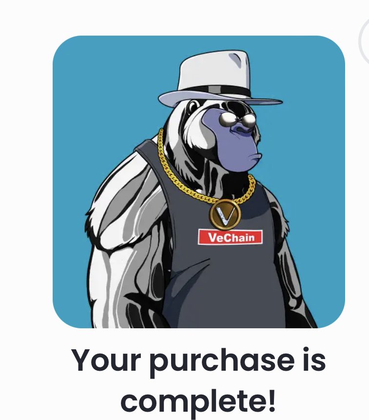 I’m in boys!! Let’s Gooooo

My first Vechain NFT 🥹🤝

Show me yours 👉🏻👈🏻

Collected on: <a href="/worldofv_art/">World Of V | Green NFT Marketplace</a> 🎨

#Vechain <a href="/madvapesnft/">Madⓥ-Apes | VeChain NFTs</a> #MVA 🦍
$VET #WorldofV $MVA #VeChainHasNFTs