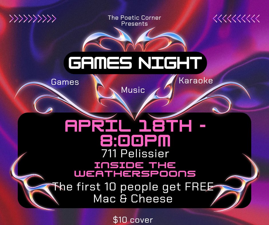 PoeticHitman's tweet image. Get ready for some fun and games... literally‼️👍🏿
Come Matrixx Supreme &amp;amp; The Poetic Hitman as we bring you karaoke, music &amp;amp; some fun🎉🎊 games with a twist.🃏
The first 10 people will get The Weatherspoon hook up on their classic Mac &amp;amp; Cheese 🧀 😳 😋