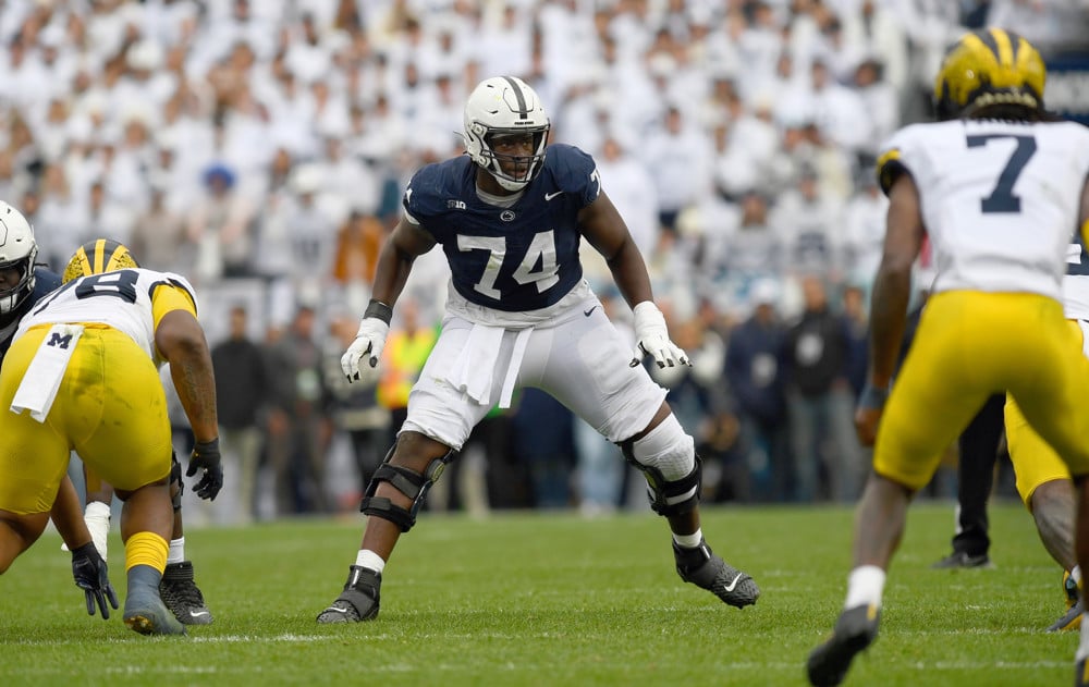 Olu Fashanu finished T-4th among Power-5 tackles with a 1.1% Blown Block Rate last season (min 500 snaps) 👀 How does the Penn State product project as an NFL prospect? Check out our scouting report below 👇 hubs.la/Q02sSvPK0