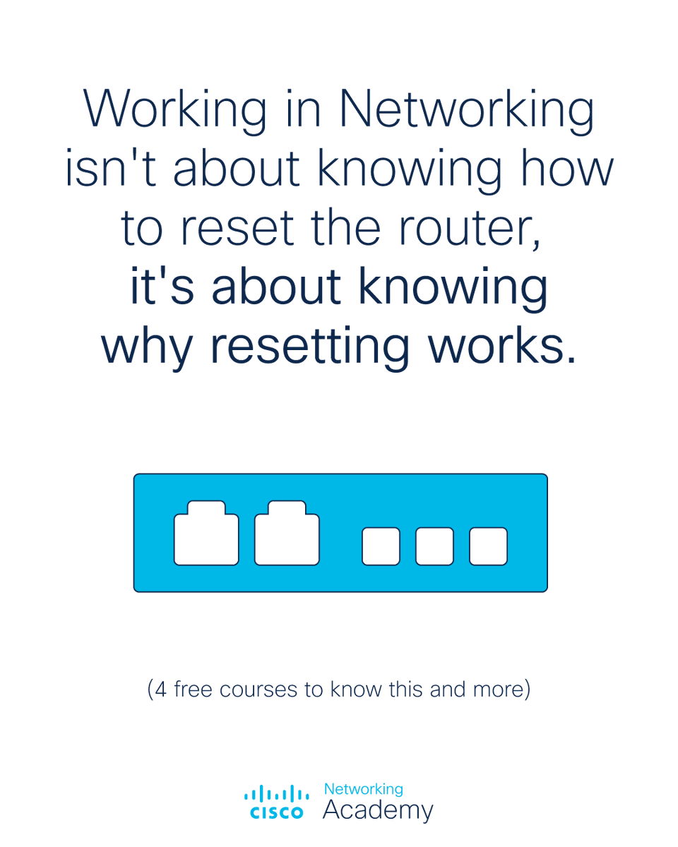 If you have the ability to explain why rebooting is necessary, you're one of us 🤝.

And if you're not, take advantage of these free #Networking courses: cs.co/6017w0lAV