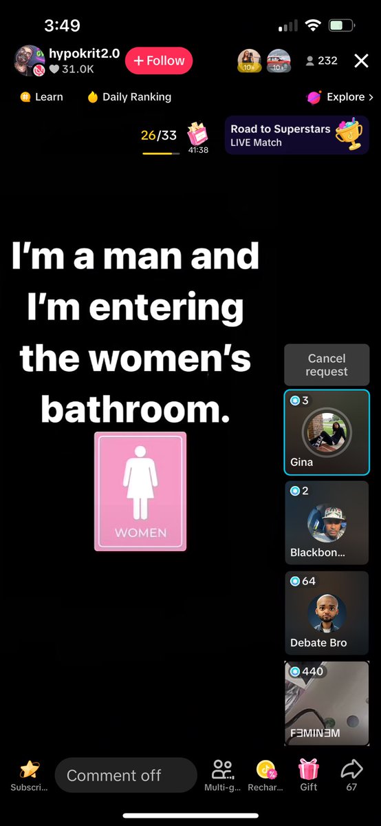 I’ve taken my talents to arguing with dudes in Philly on Tik Tok who use women’s bathrooms just because they feel like it and “don’t care.”