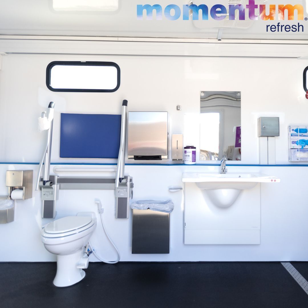 Refresh4All's tweet photo. Take a close look inside Momentum Refresh. Our specialized restroom provides a secure and private experience. We are always overjoyed to hear when people use Refresh, and leave feeling dignified and respected. #MomentumRefresh #AccessibilityForAll https://t.co/vPwLE2Z49M