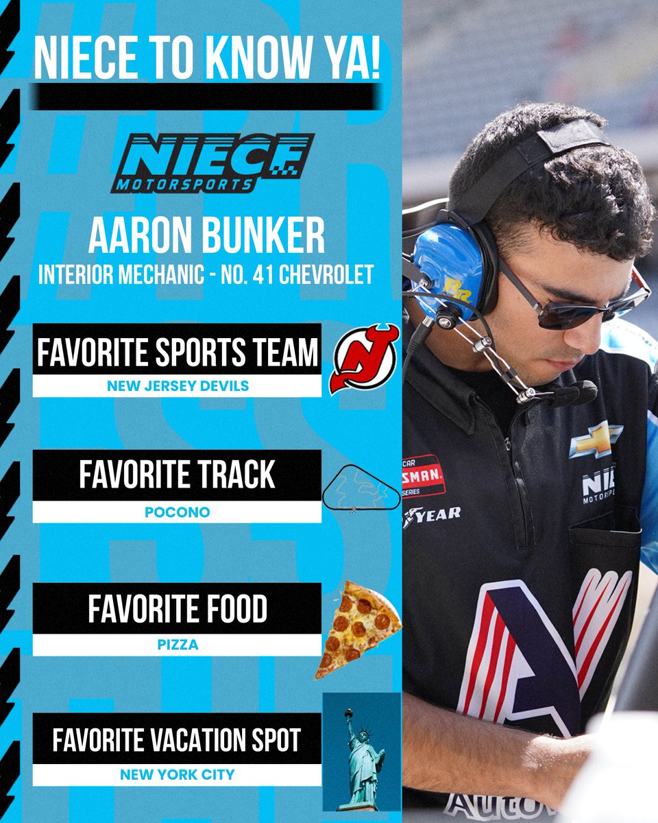 Hey hey AA 👋🏼 Meet one of our highly skilled interior mechanics Aaron Bunker, aka AA-ron. We value and appreciate all of Aaron’s hard work at the shop and at the track! #NieceToKnowYa