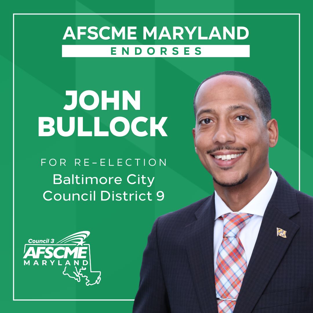 As a public employee himself, @DocBullock knows what our members go through & what working families need. He continues to stand with AFSCME on all issues of consequence and we are excited for his re-election to the Baltimore City Council.