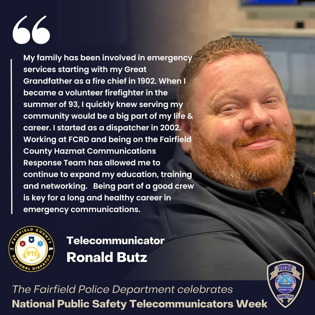 Let's take a moment to shine a spotlight on Telecommunicator Ronald Butz as part of National Public Safety Telecommunicators Week! Join us in celebrating the dedication of our telecommunicators and their commitment to keeping our community safe! 💙 #NPSTW2024