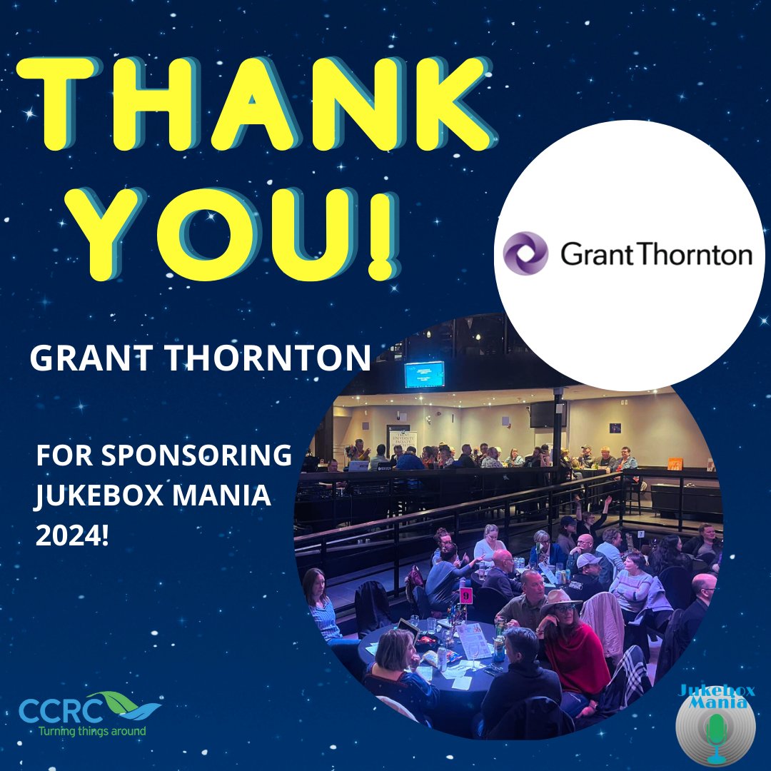 Thank you Grant Thornton for sponsoring CCRC's Jukebox Mania 2024! Your support means a lot to us and to the people we serve 🌟 #JBM2024 #ptbo #nogo #fundraiser #locallove