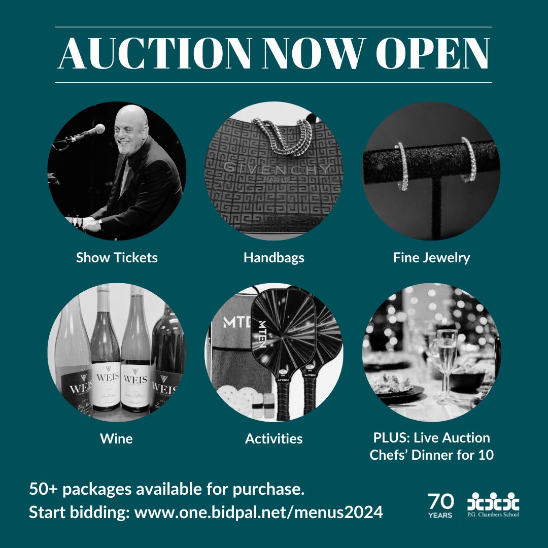 The Menus for the Mind Auction is now live on one.bidpal.net/menus2024. Place your bid on 50+ fantastic items in advance of Thursday’s event!