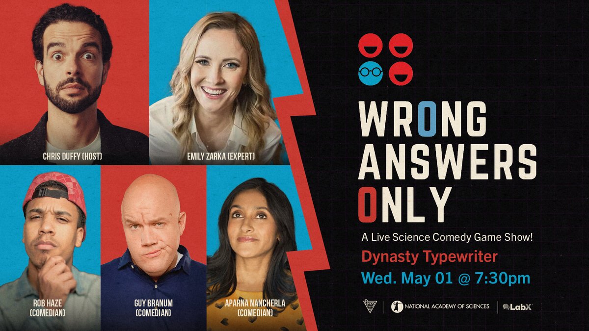 Wrong Answers Only is BACK in LA with an exciting MONSTERS edition! We're bringing @aparnapkin @guybranum and @robhaze to join @ZarkaEmily and our host Chris Duffy at @JoinTheDynasty! 👾 Tickets here: ow.ly/Zhrj50Rh48r