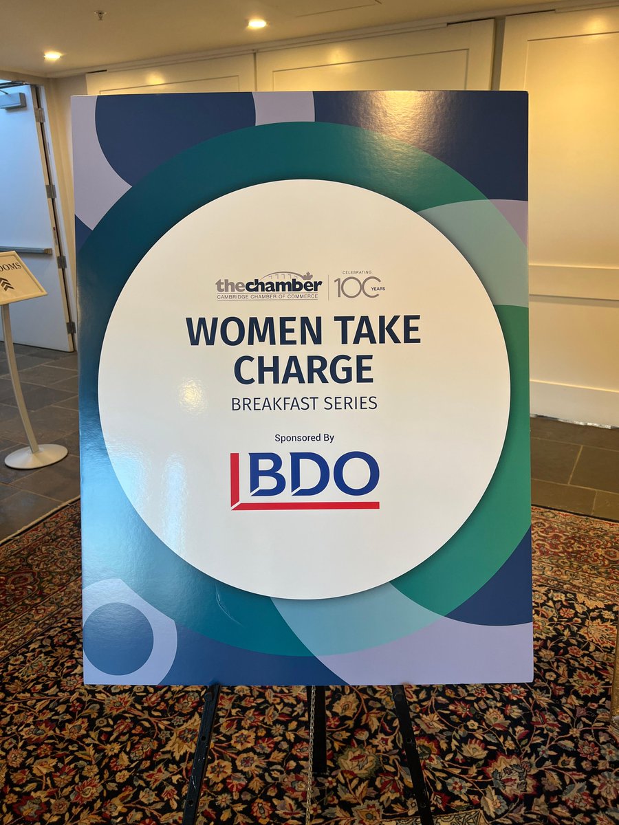 Thanks to <a href="/CateringFungi/">LittleMushroom</a>’s Stephanie Soulis for sharing her insights today at our Women Take Charge Breakfast at #LangdonHall. Thanks to our sponsors &amp; participants. For more events, visit shorturl.at/anMT4. #cambcoc #business #womenleaders