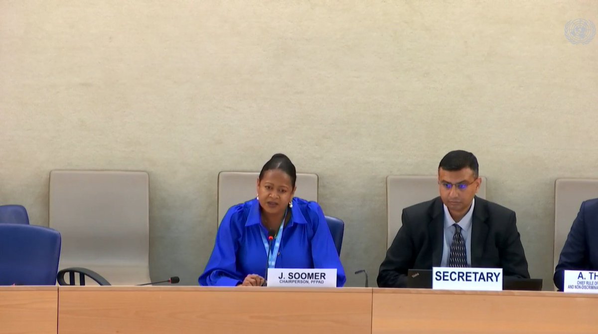 Earlier today, at the 1st meeting of the 3rd session of the Permanent Forum on People of African Descent, Hon. Ambassador Dr June Soomer, in assuming the chairmanship, emphasised the need for continued advocacy for reparatory and climate justice.