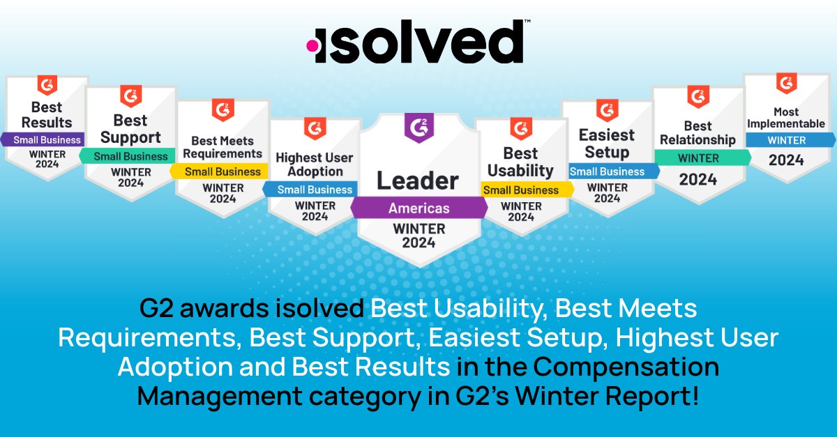 Let's hear it for isolved! 🎉 G2 launched their Winter Reports and isolved was recognized 33 times! share.isolved.social/4gwbf