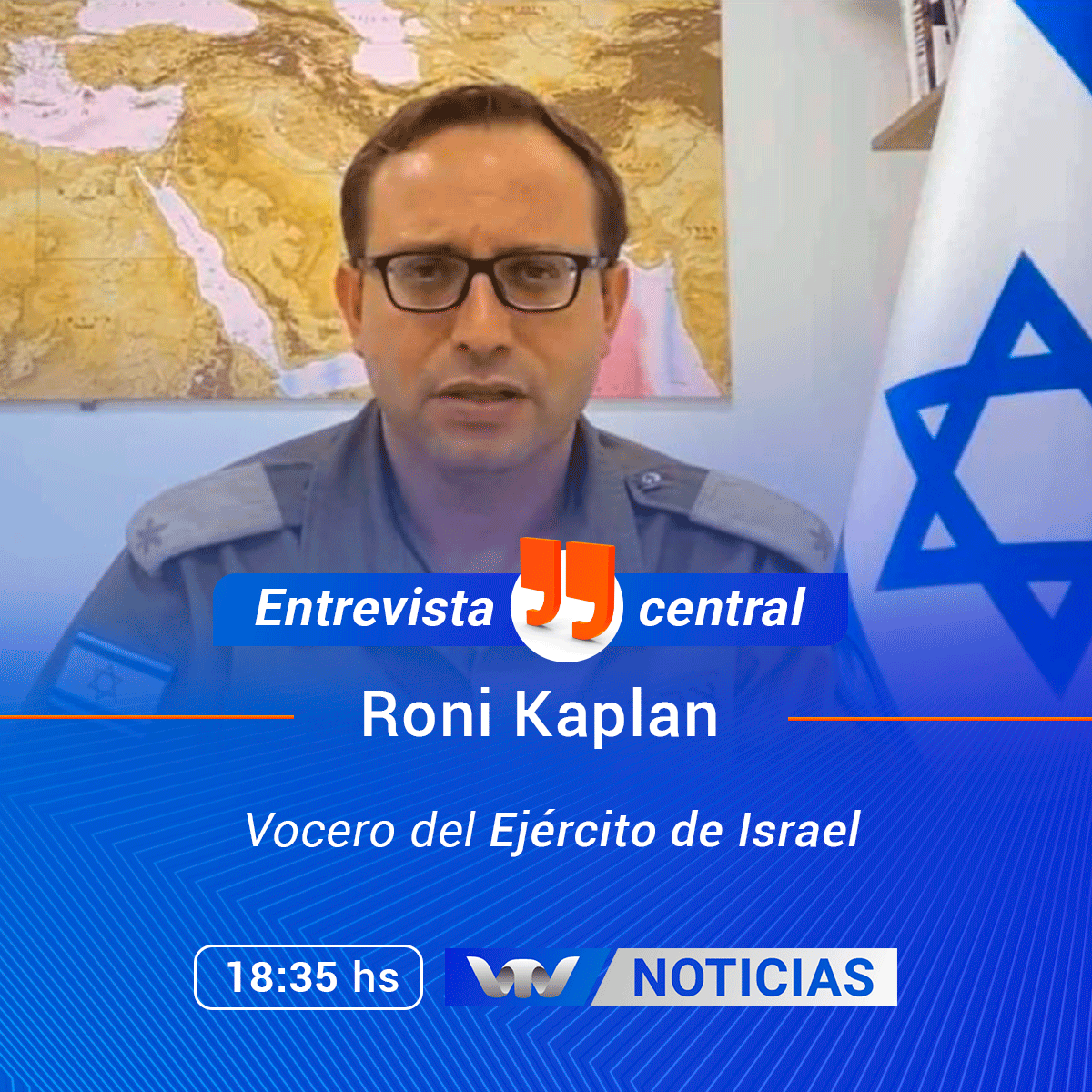 #Entrevista 🗣️ En la edición central de #VTVNoticias, entrevistamos al vocero del Ejército de Israel, Roni Kaplan. Desde las 18:35 hs. por la pantalla de @VTVuruguay